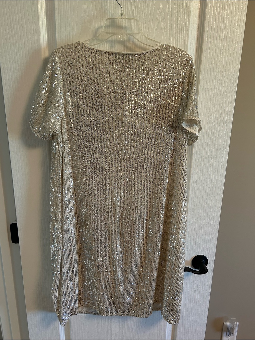 MSK Silver Sequin Short Sleeve Mini Dress - Picture 4 of 4